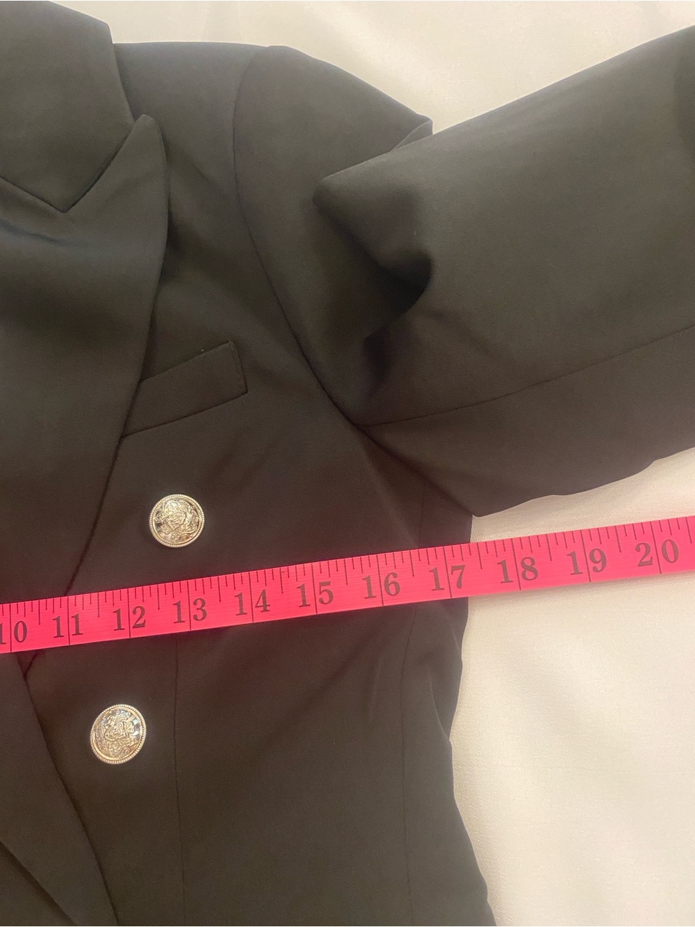 Women’s Black Double Breasted Classic Buttons Blazer Dolce Cabo size small - Picture 10 of 15
